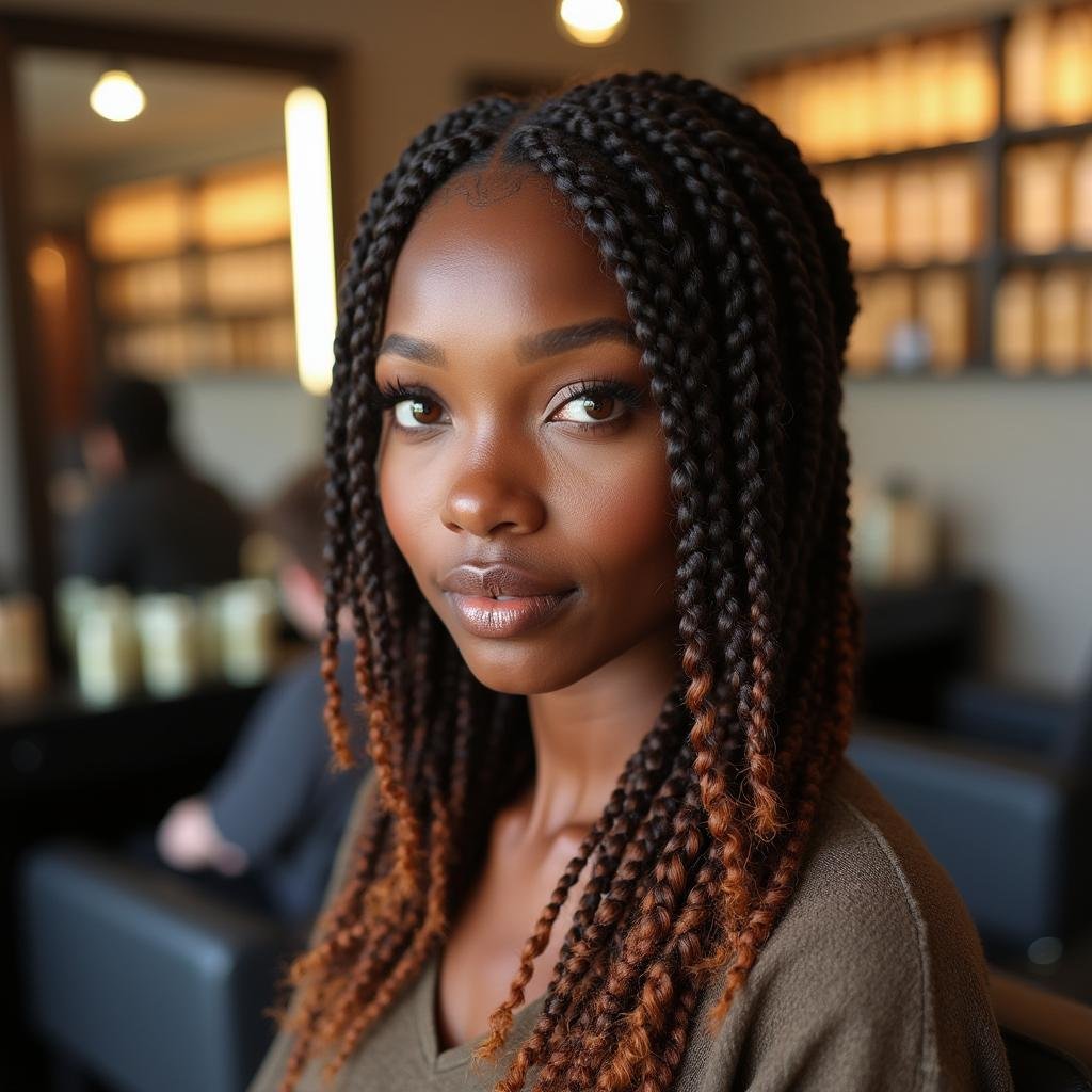 Professional Ghanaian braided hairstyle